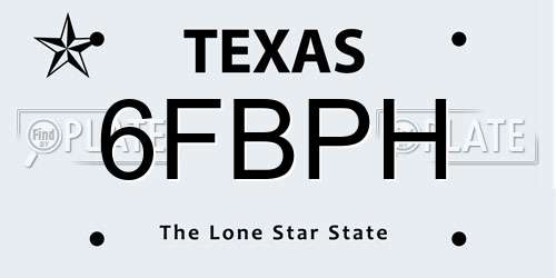 6FBPH Texas License Plate