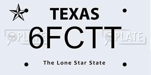 6FCTT Texas License Plate