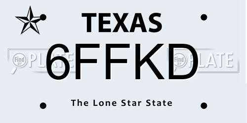 6FFKD Texas License Plate