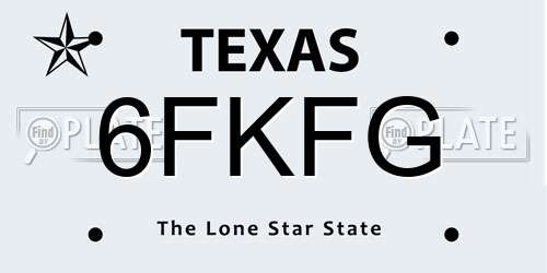 6FKFG Texas License Plate