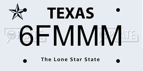 6FMMM Texas License Plate