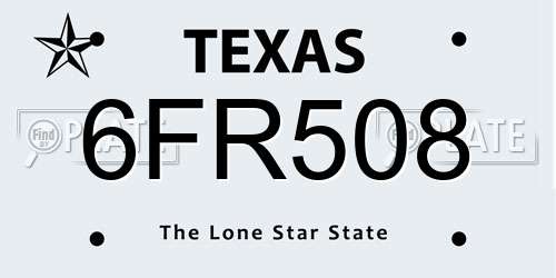 6FR508 Texas License Plate