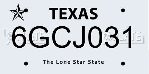 6GCJ031 Texas License Plate