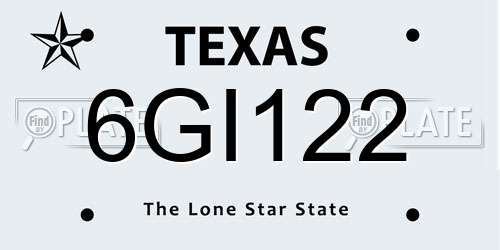 6GI122 Texas License Plate