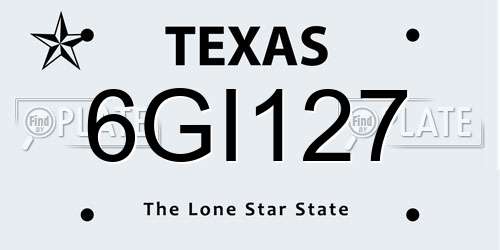 6GI127 Texas License Plate