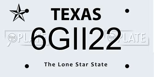 6GII22 Texas License Plate