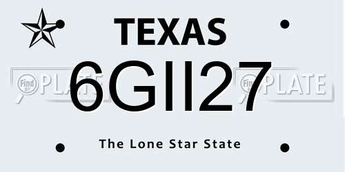 6GII27 Texas License Plate