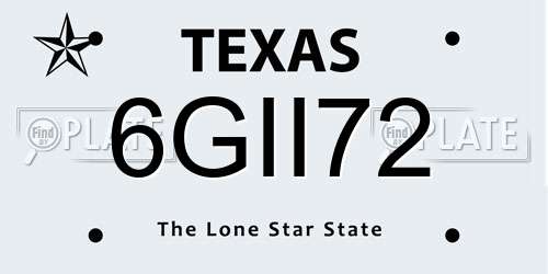 6GII72 Texas License Plate