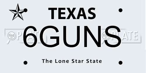 6GUNS Texas License Plate