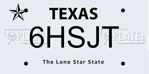 6HSJT Texas License Plate
