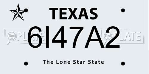 6I47A2 Texas License Plate