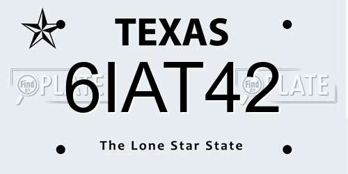 6IAT42 Texas License Plate