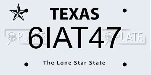 6IAT47 Texas License Plate