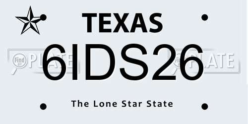 6IDS26 Texas License Plate