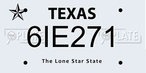6IE271 Texas License Plate