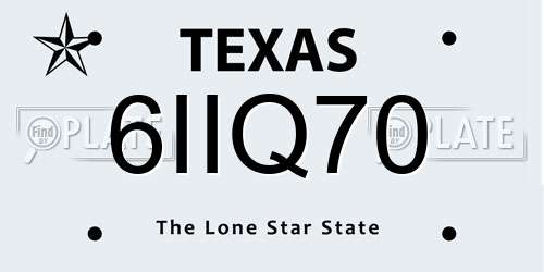 6IIQ70 Texas License Plate