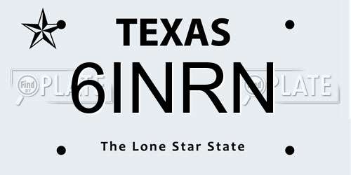 6INRN Texas License Plate