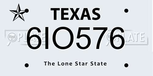 6IO576 Texas License Plate