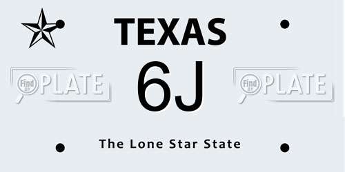 6J Texas License Plate