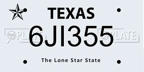 6JI355 Texas License Plate