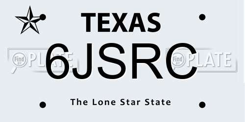 6JSRC Texas License Plate