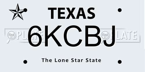 6KCBJ Texas License Plate