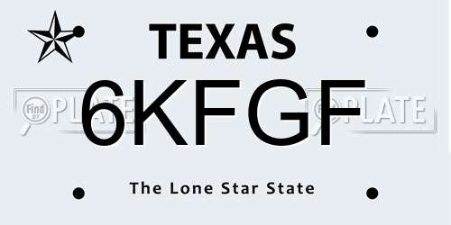6KFGF Texas License Plate