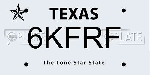 6KFRF Texas License Plate