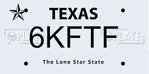 6KFTF Texas License Plate