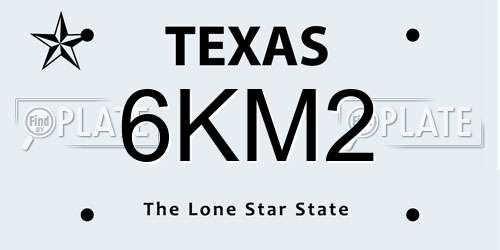 6KM2 Texas License Plate