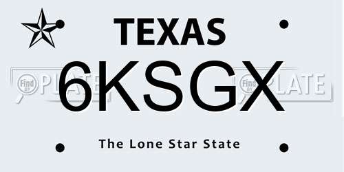 6KSGX Texas License Plate