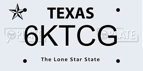 6KTCG Texas License Plate