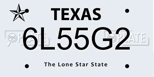 6L55G2 Texas License Plate