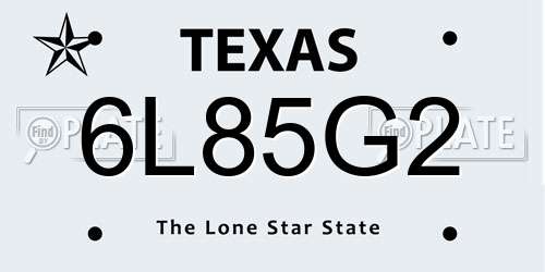 6L85G2 Texas License Plate