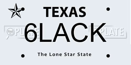 6LACK Texas License Plate