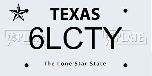 6LCTY Texas License Plate