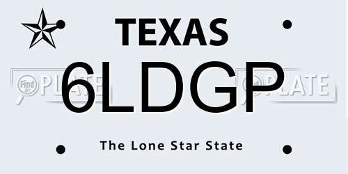 6LDGP Texas License Plate