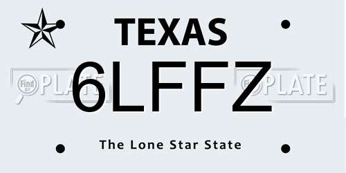 6LFFZ Texas License Plate