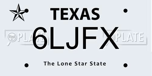 6LJFX Texas License Plate