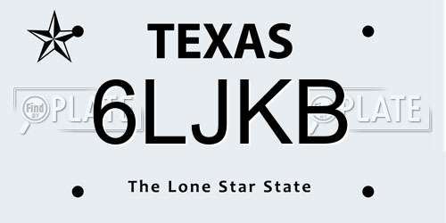 6LJKB Texas License Plate