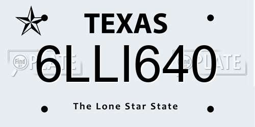 6LLI640 Texas License Plate