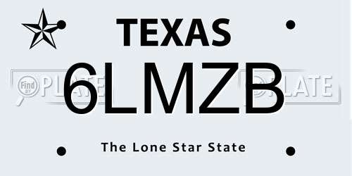 6LMZB Texas License Plate