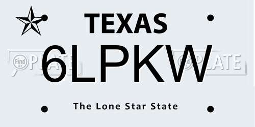 6LPKW Texas License Plate