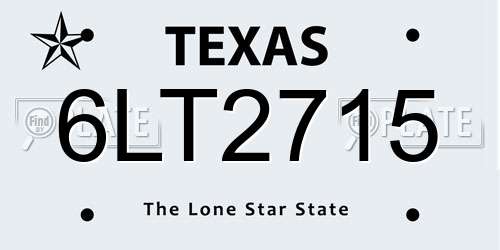 6LT2715 Texas License Plate