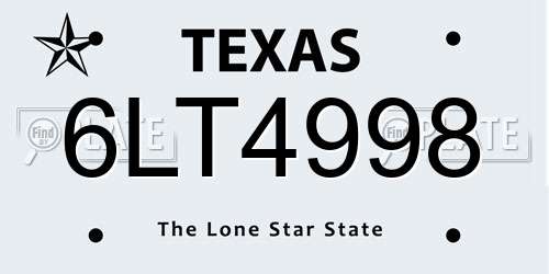 6LT4998 Texas License Plate