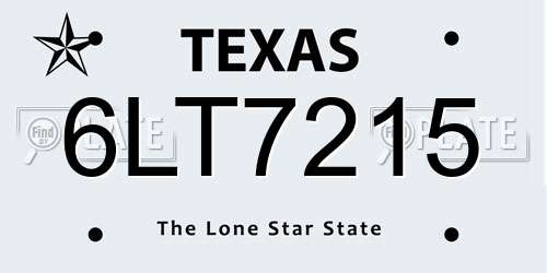 6LT7215 Texas License Plate