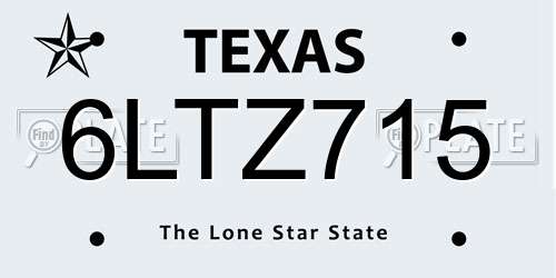 6LTZ715 Texas License Plate