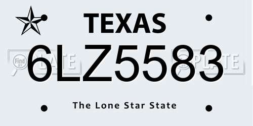 6LZ5583 Texas License Plate