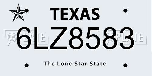 6LZ8583 Texas License Plate