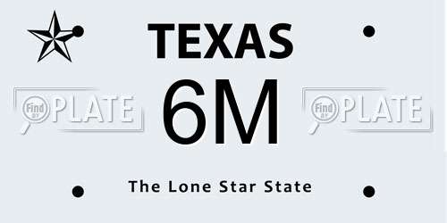 6M Texas License Plate